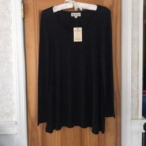 NWT Pink Rose Poor-boy Long-sleeved Ribbed Top Lg